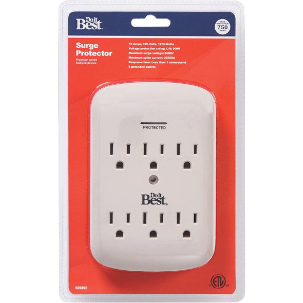 LA-9A-2 6-Outlet 15A Gray Surge Tap