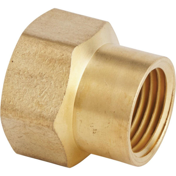 GB-9547+GM294 Best Garden 3/4 In. FHT x 1/2 In FPT Brass Non-Swivel Hose Connector