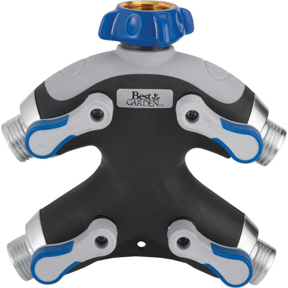 DIB50316 Best Garden Metal 4-Outlet Hose Shutoff Manifold
