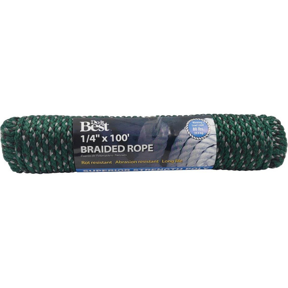 767110 1/4 In. x 100 Ft. Green Double Braided Polypropylene Packaged Rope