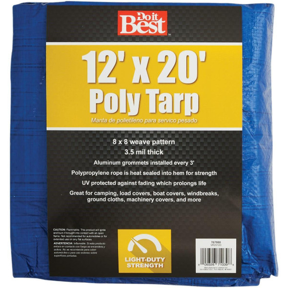 767888 Blue Woven 12 Ft. x 20 Ft. General Purpose Tarp