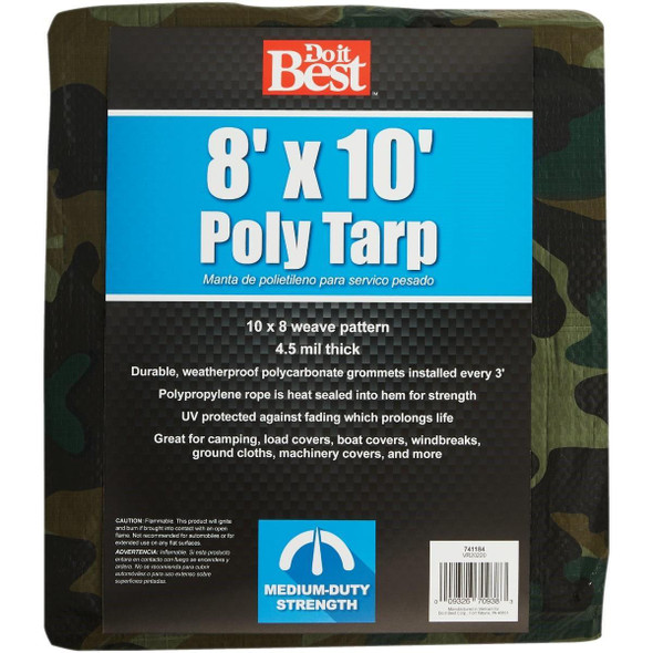 741184 Camo Woven 8 Ft. x 10 Ft. Medium Duty Poly Tarp