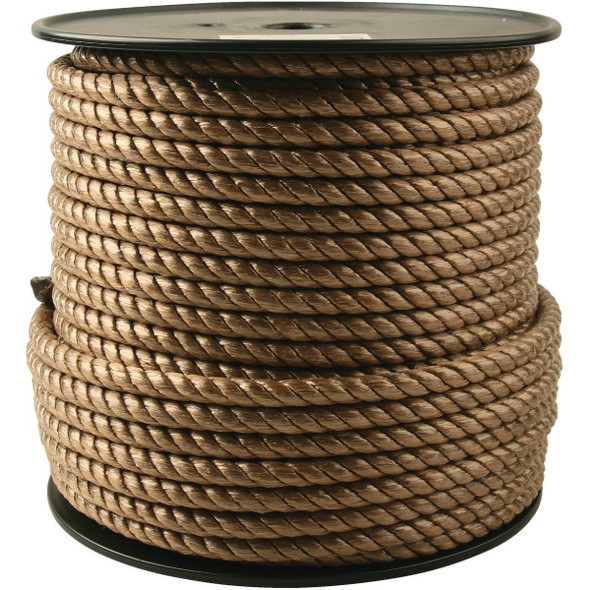 707449 1/2 In. x 250 Ft. Brown Twisted Unmanila Polypropylene Rope