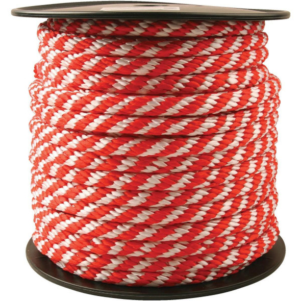 709941 5/8 In. x 150 Ft. Red & White Derby Polypropylene Rope