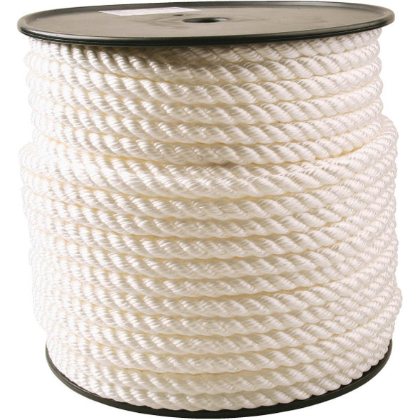 700316 1/2 In. x 250 Ft. White Twisted Nylon Rope