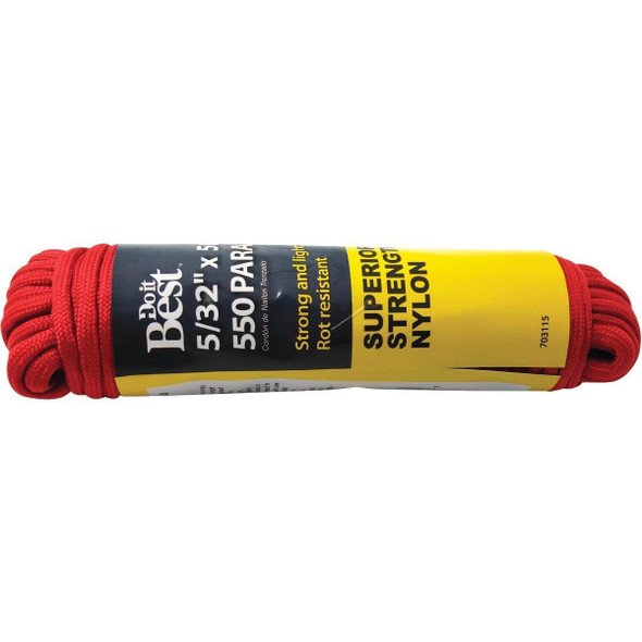 703115 550 5/32 In. x 50 Ft. Red Nylon Paracord