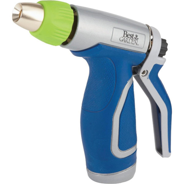55117-PT Best Garden Metal Pistol Nozzle with Comfort Grip, Blue & Gray