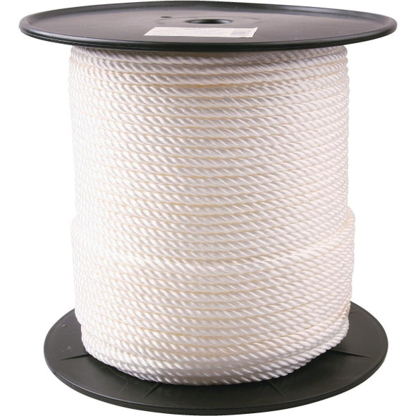 700487 1/4 In. x 600 Ft. White Twisted Nylon Rope