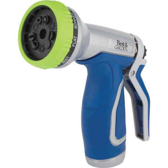55118-PT Best Garden Metal 9-Pattern Nozzle, Blue & Gray