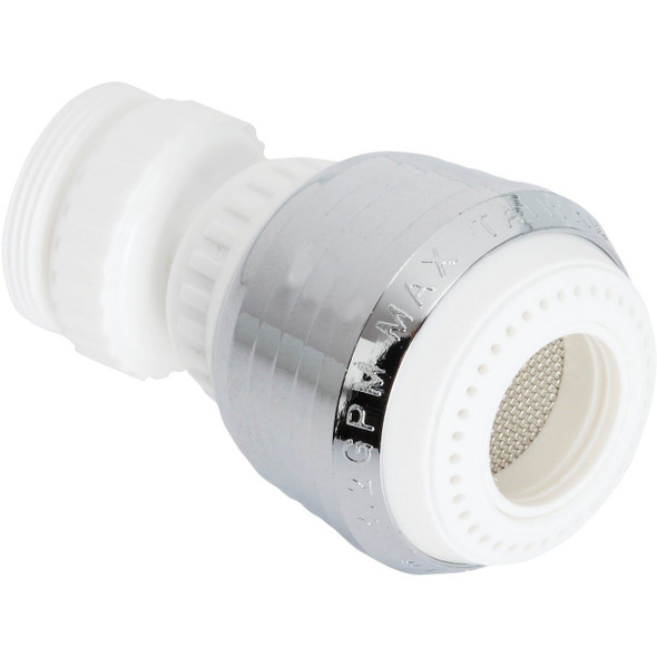 420609 2.0 GPM Swivel Spray Aerator, White & Chrome