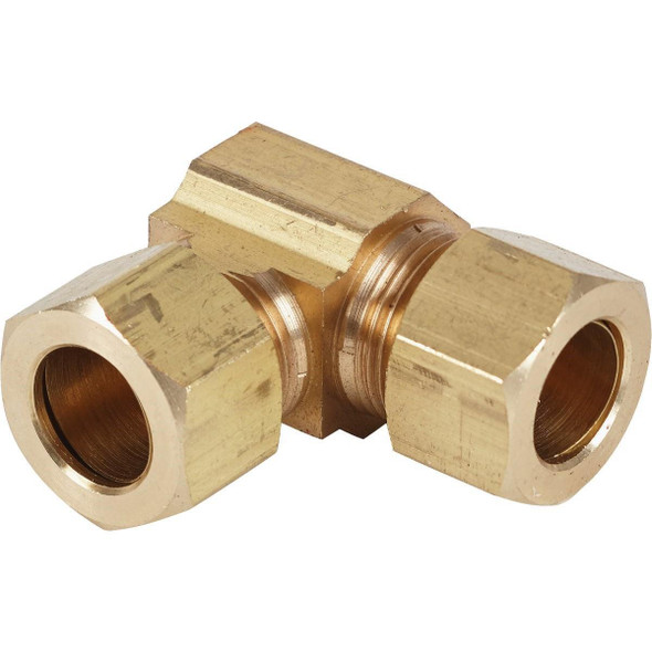 458454 1/2 In. 90 Deg. 2-Way Low Lead Compression Brass Elbow (1/4 Bend)
