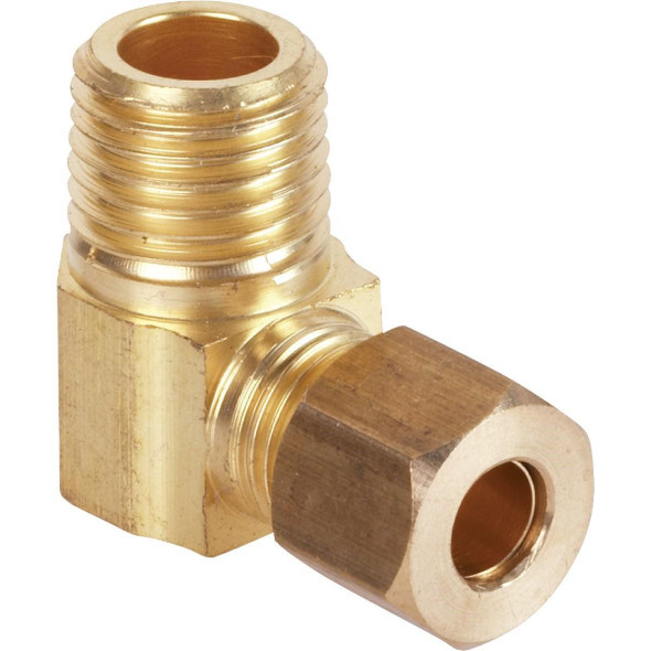 458472 1/4 In. x 1/4 In. Male 90 Deg. Low Lead Compression Brass Elbow (1/4 Bend)