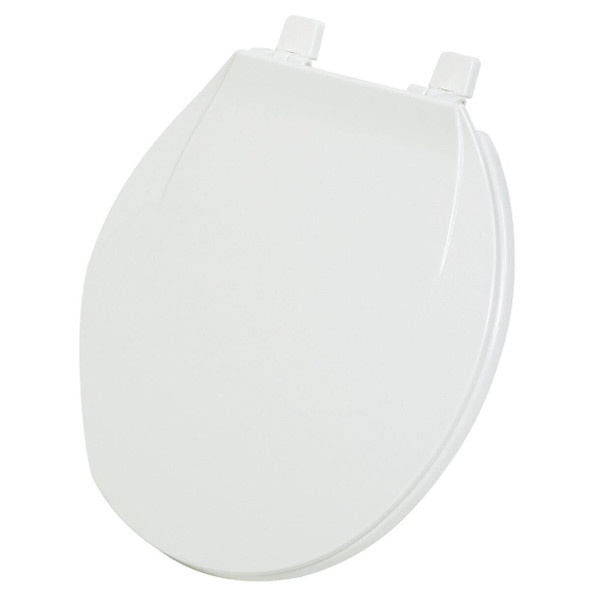 445352 Home Impressions Round Closed Front White Plastic Toilet Seat