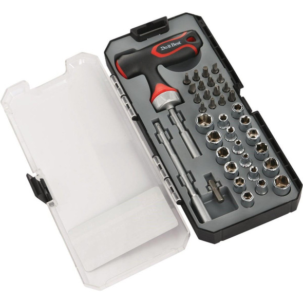 378690 Standard/Metric 1/4 In. Drive 6-Point Shallow Socket Set (39-Piece)