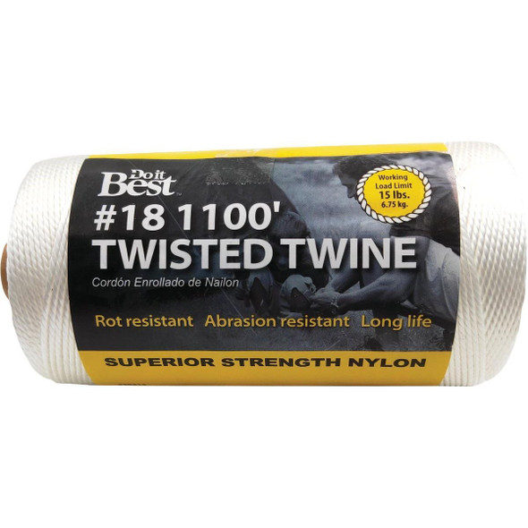 338414 #18 x 1100 Ft. White Nylon Twisted Twine