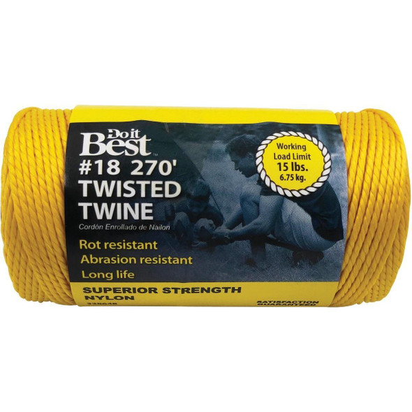 338648 #18 x 270 Ft. Yellow Nylon Twisted Twine