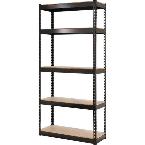341472 L-Beam 34 In. x 72 In. x 14 In. Black Steel 5-Tier Shelving