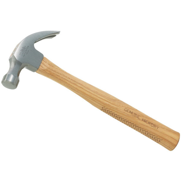 323590 16 Oz. Smooth-Face Curved Claw Hammer with Hickory Handle