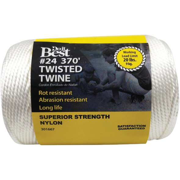 301667 #24 x 370 Ft. White Nylon Twisted Twine