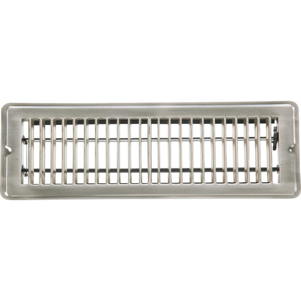 1FL0210SN-NH Home Impressions 2-1/4 In. x 12 In. Satin Nickel Steel Floor Register