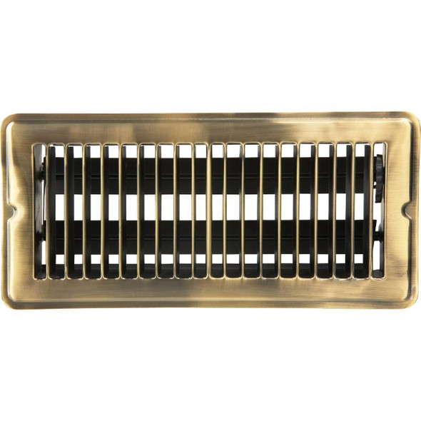 1FL0410AB-NH Home Impressions 4 In. x 10 In. Antique Brass Steel Floor Register