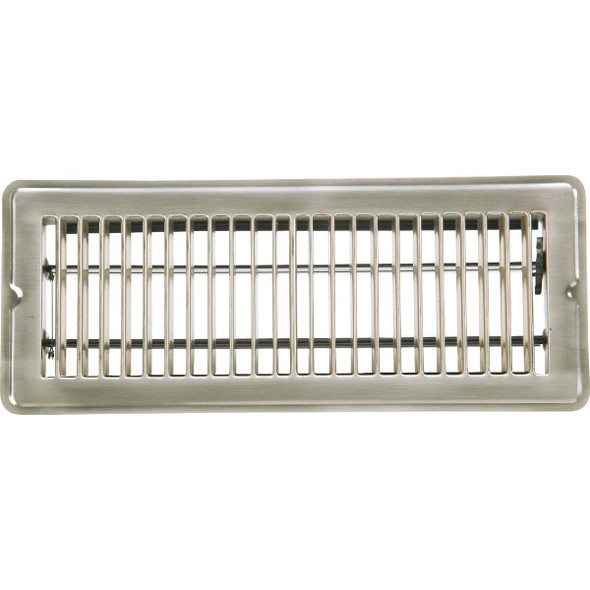 1FL0412SN-NH Home Impressions 4 In. x 12 In. Satin Nickel Steel Floor Register