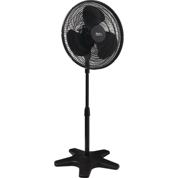 15816PG Best Comfort 16 In. 3-Speed 38 In. to 49 In. H. Black Oscillating Pedestal Fan