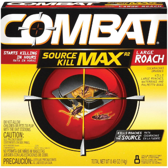 DIA 41913CT Combat Source Kill Max 0.49 Oz. Solid Large Roach Bait Station (8-Pack)