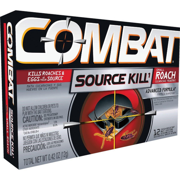 DIA 51910 Combat Source Kill 0.42 Oz. Solid Small Roach Bait Station (12-Pack)