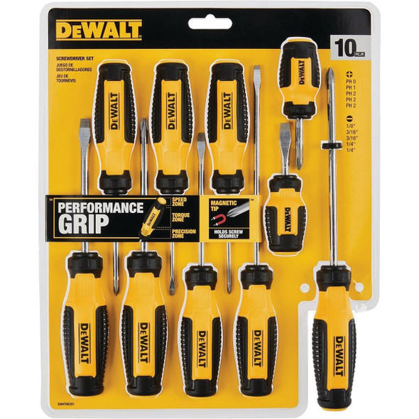 DWHT65201 DeWalt Fixed Bar Screwdriver Set (10-Piece)