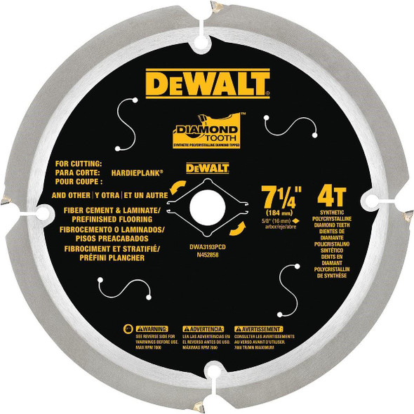 DWA3193PCD DEWALT 7-1/4 In. HardiePlank PCD Circular Saw Blade