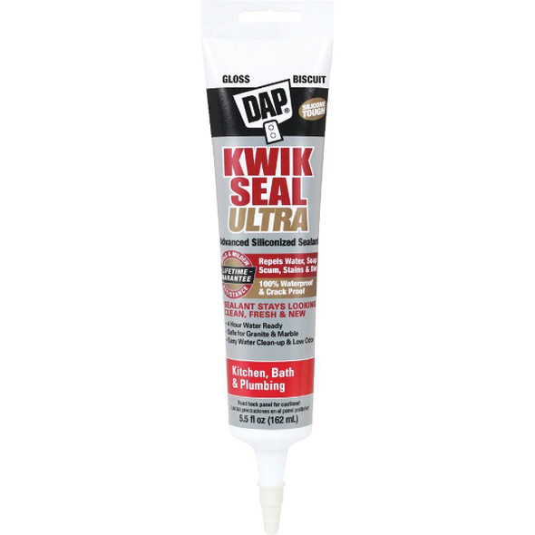 18916 DAP KWIK SEAL ULTRA 5.5 Oz. Biscuit Siliconized Kitchen & Bath Sealant
