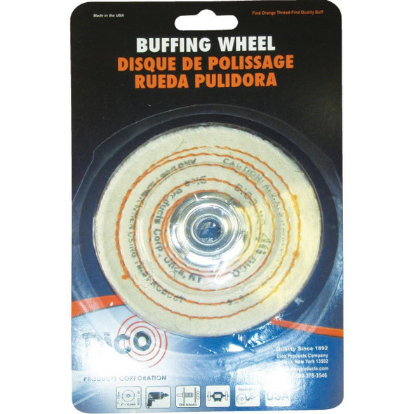 7000128 Dico 4 In. x 1/2 In. Spiral Sewn Buffing Wheel