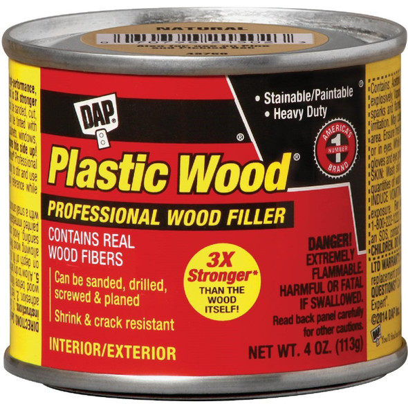 21434 DAP Plastic Wood 4 Oz. Walnut Solvent Professional Wood Filler