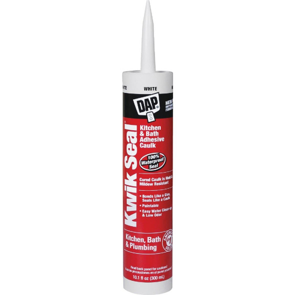 18032 Dap Kwik Seal 10.1 Oz. White Kitchen & Bath Adhesive Caulk