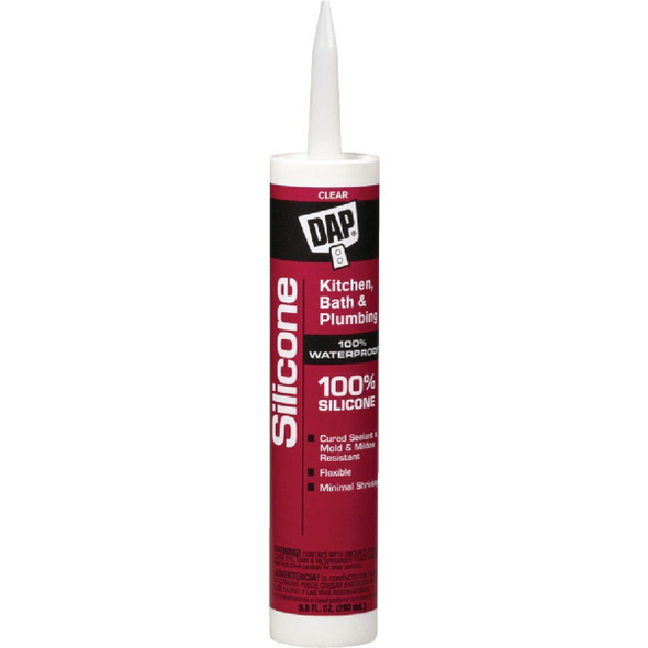 08648 DAP 9.8 Oz. Kitchen And Bath 100% Silicone Sealant, Clear