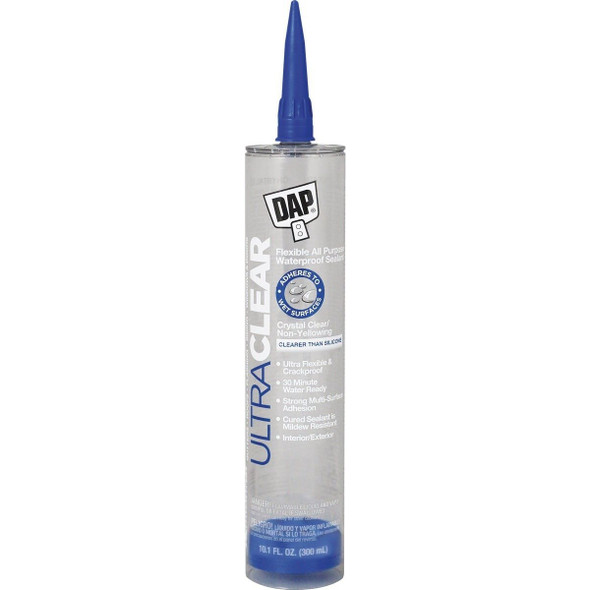 18388 DAP Ultra Clear 10.1 Oz. Flexible Elastomeric Sealant, Clear