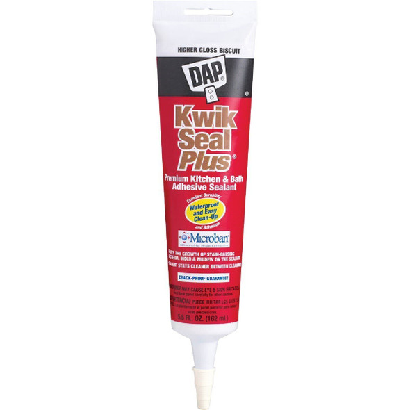 18539 DAP Kwik Seal Plus 5.5 Oz. Biscuit Premium Kitchen & Bath Adhesive Sealant