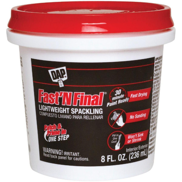 12140 DAP Fast 'N Final 1/2 Pt. Lightweight Latex Patch & Prime Spackling