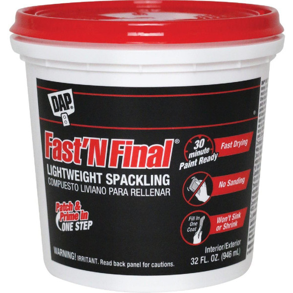 12142 DAP Fast 'N Final 32 Oz. Lightweight Latex Patch & Prime Spackling