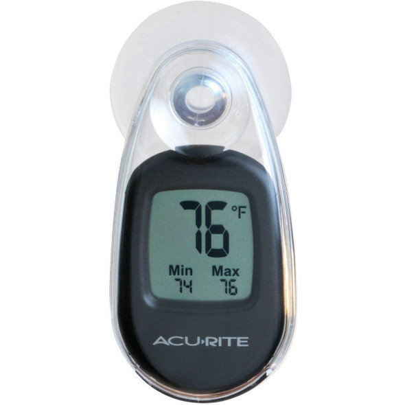 00318A1 Acurite -4 deg F to 158 deg Fahrenheit Black Window Thermometer