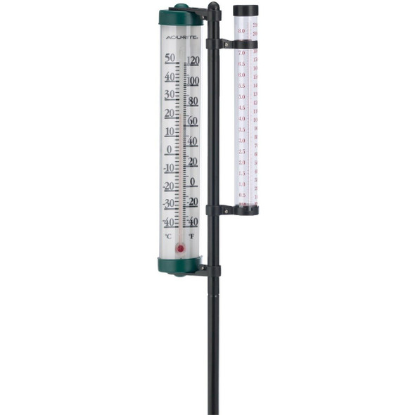 02345A2 Acu-Rite 4 In. Rain Gauge & Thermometer Combo