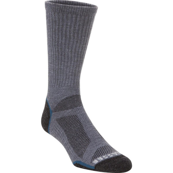 72773 Hiwassee Trading Company Large Charcoal/Blue Lightweight Performance Tech Crew Sock