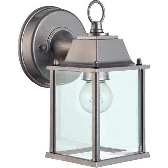 IOL3BN Home Impressions 100W Incandescent Painted Brushed Nickel Lantern Outdoor Wall Light Fixture
