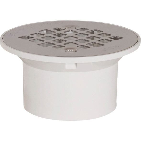 840-2PPK Sioux Chief 2 In. x 3 In. PVC/Stainless Steel Screw Floor Drain