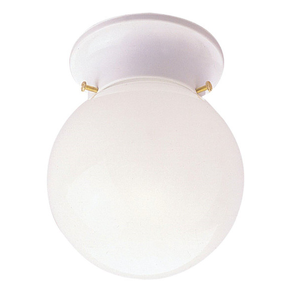 ICL9WH Home Impressions 6 In. White Incandescent Flush Mount Ceiling Light Fixture