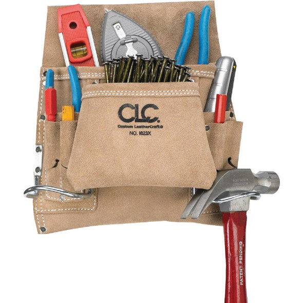 I823X CLC 8-Pocket Suede Leaather Carpenter's Nail & Tool Bag
