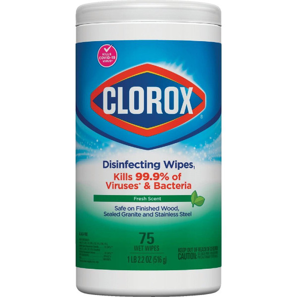 01656 Clorox Fresh Scent Disinfecting Cleaning Wipes Tub (75-Count)