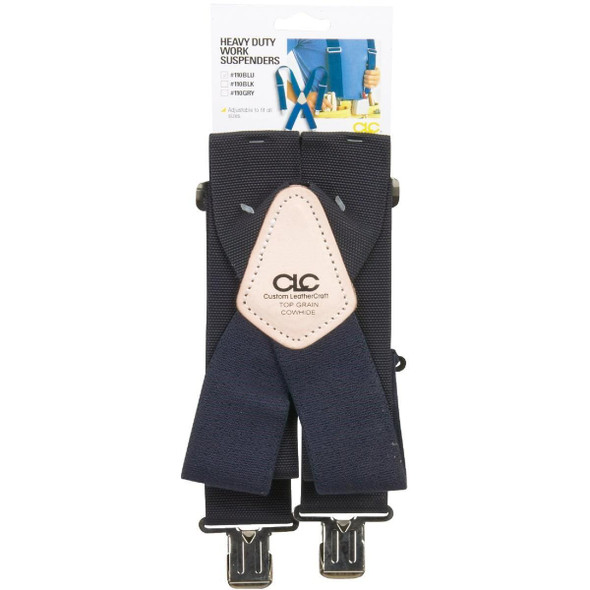 110BLU Custom Leathercraft Blue Work Suspenders