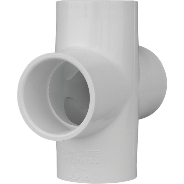 PVC 02410  1200HA Charlotte Pipe Schedule 40 1-1/2 in. PVC Pipe Cross